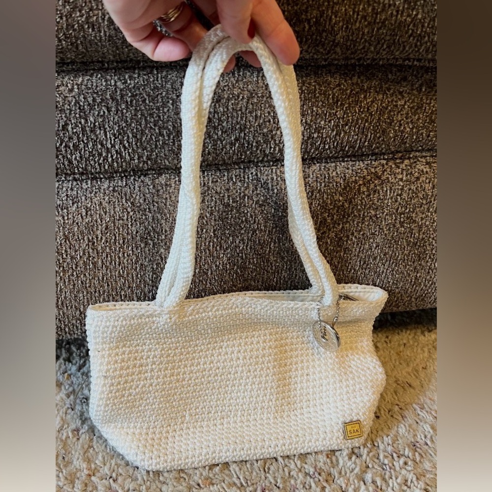 The Sak Cream Textured Small Tote Bag